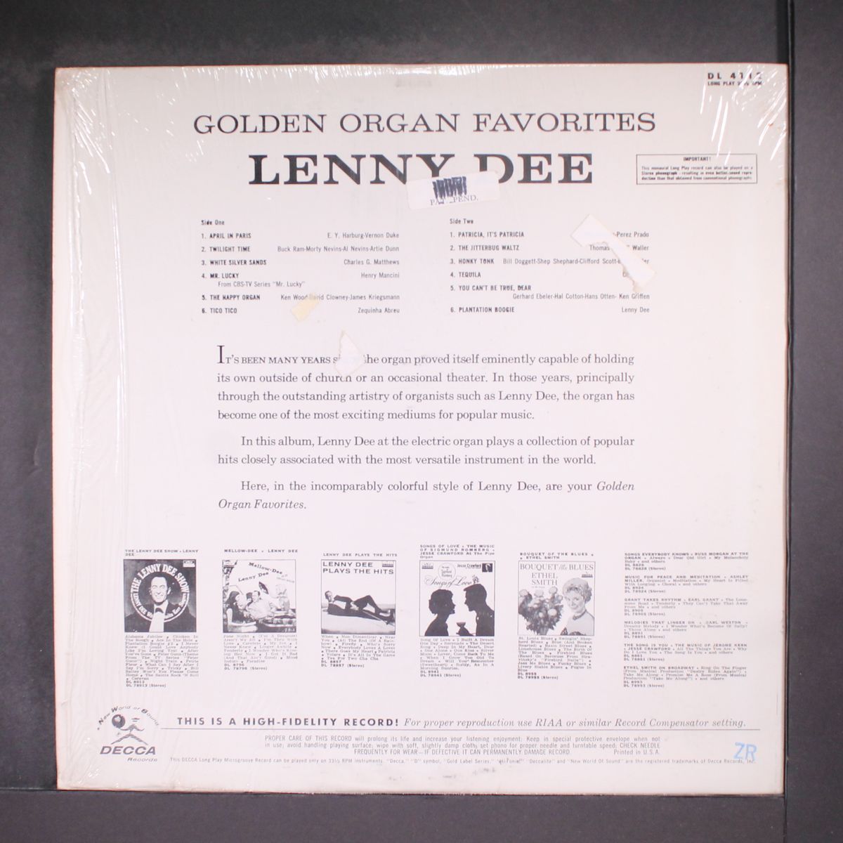 golden organ favorites by LENNY DEE