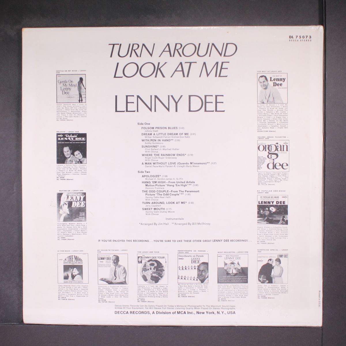 turn around, look at me by LENNY DEE