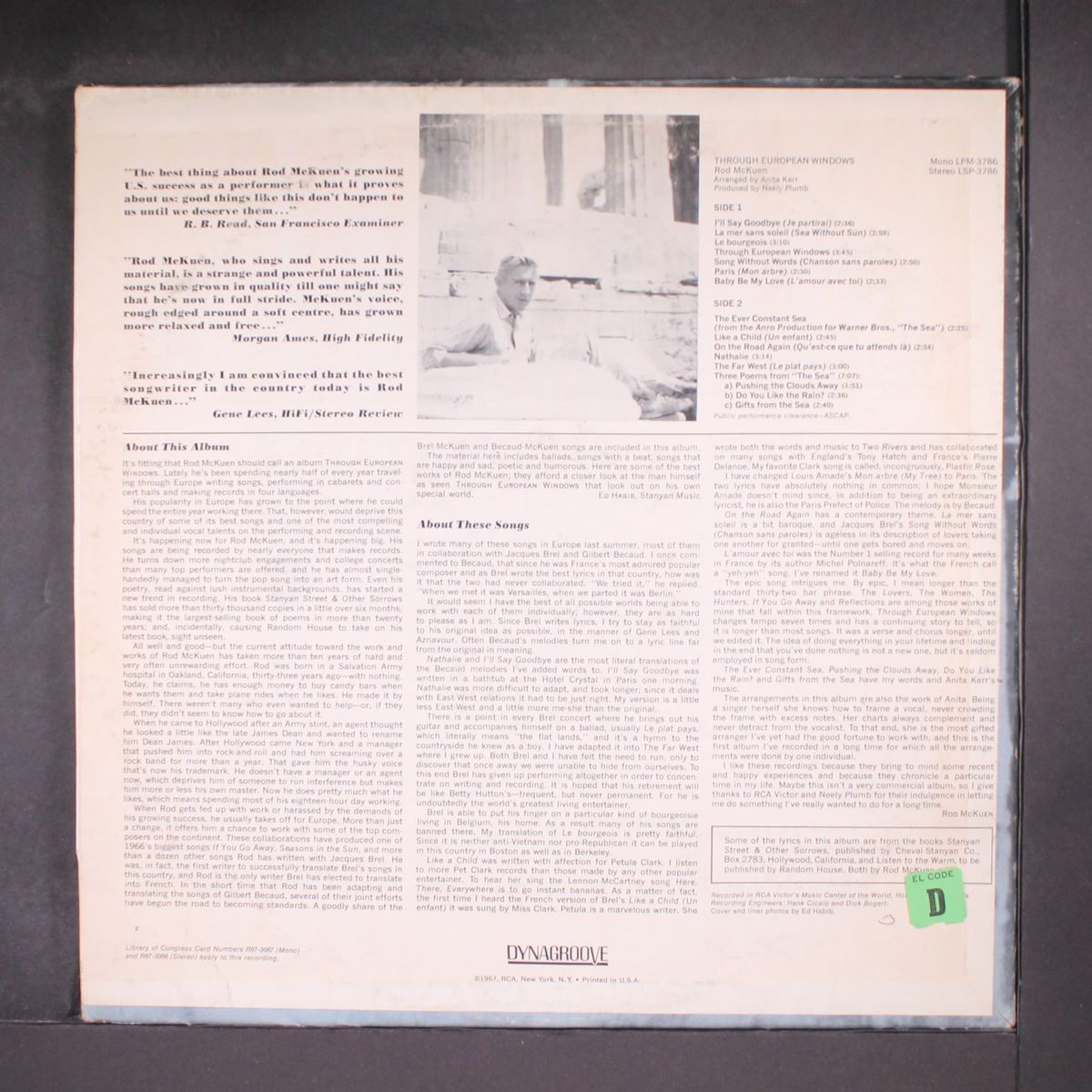 through european windows by ROD MCKUEN