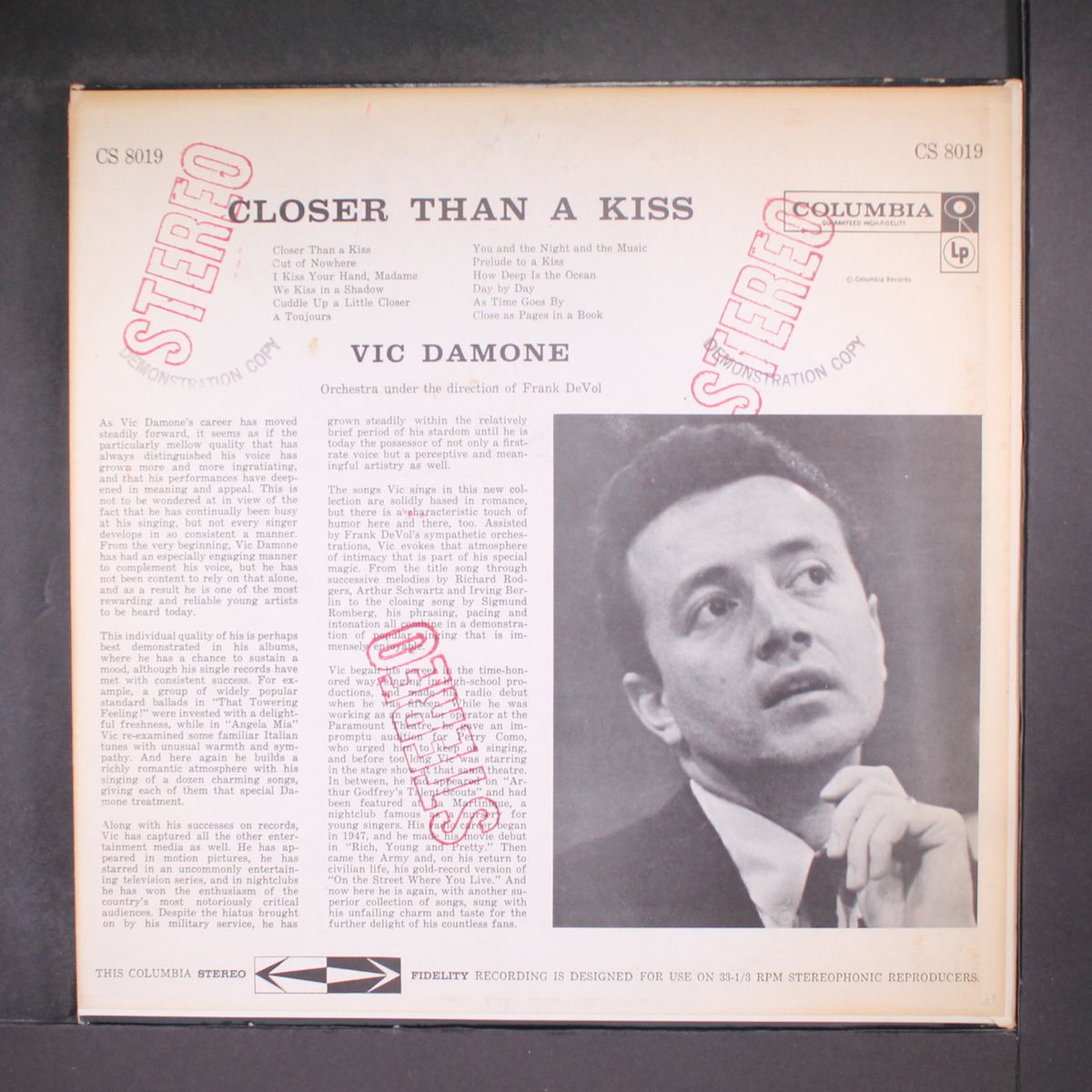 closer than a kiss by VIC DAMONE