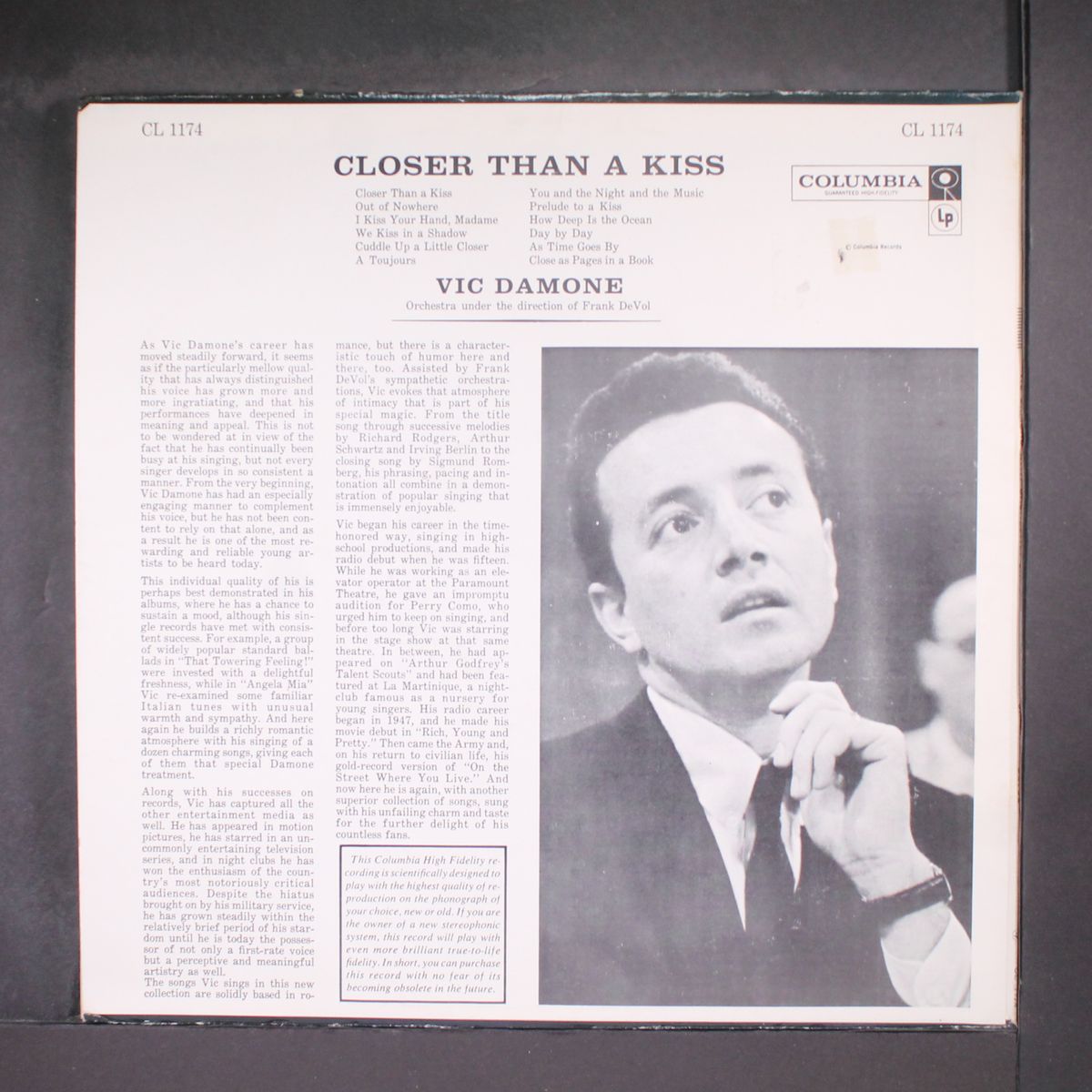 closer than a kiss by VIC DAMONE