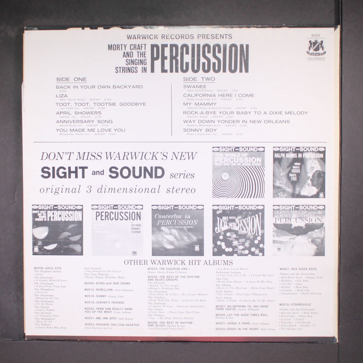 and the singing strings in percussion by MORTY CRAFT