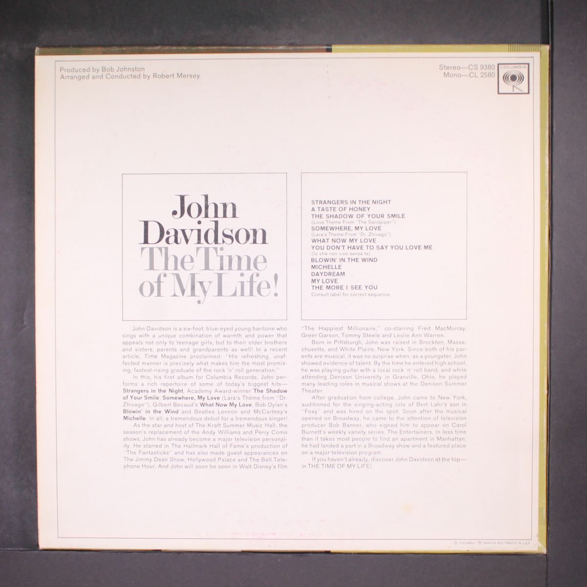 the time of my life by JOHN DAVIDSON