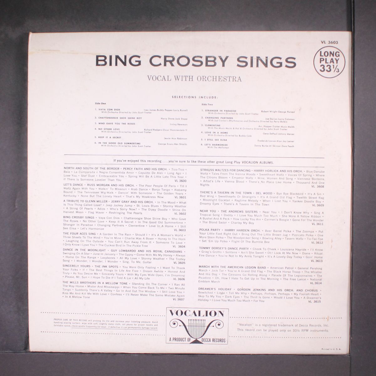 sings by BING CROSBY
