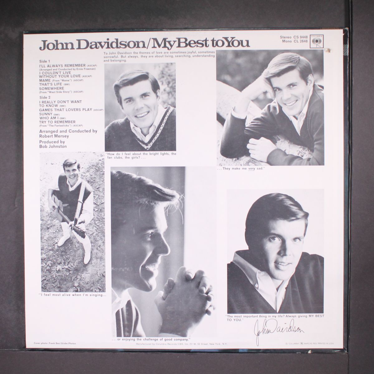 my best to you by JOHN DAVIDSON