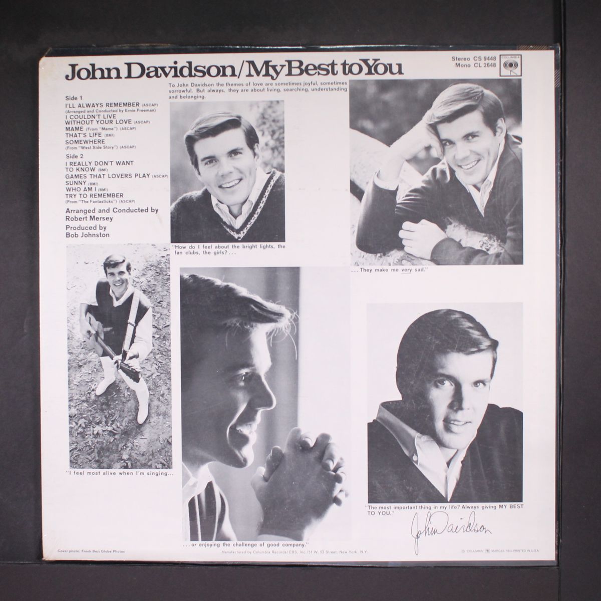 my best to you by JOHN DAVIDSON