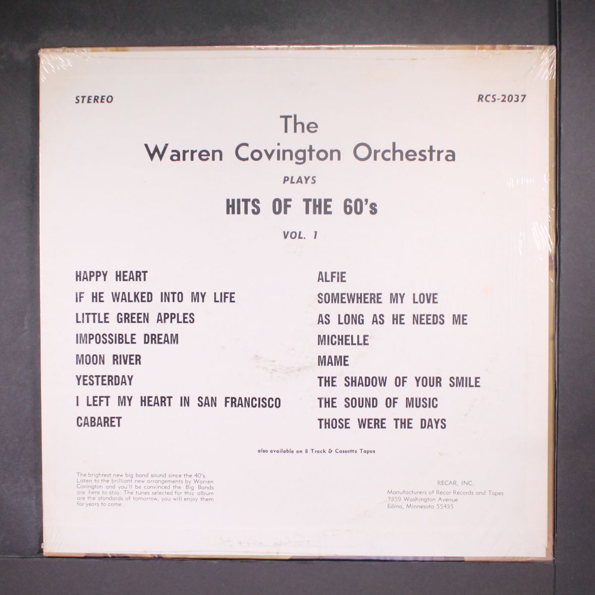 plays hits of the 60s, vol. 1 by WARREN COVINGTON