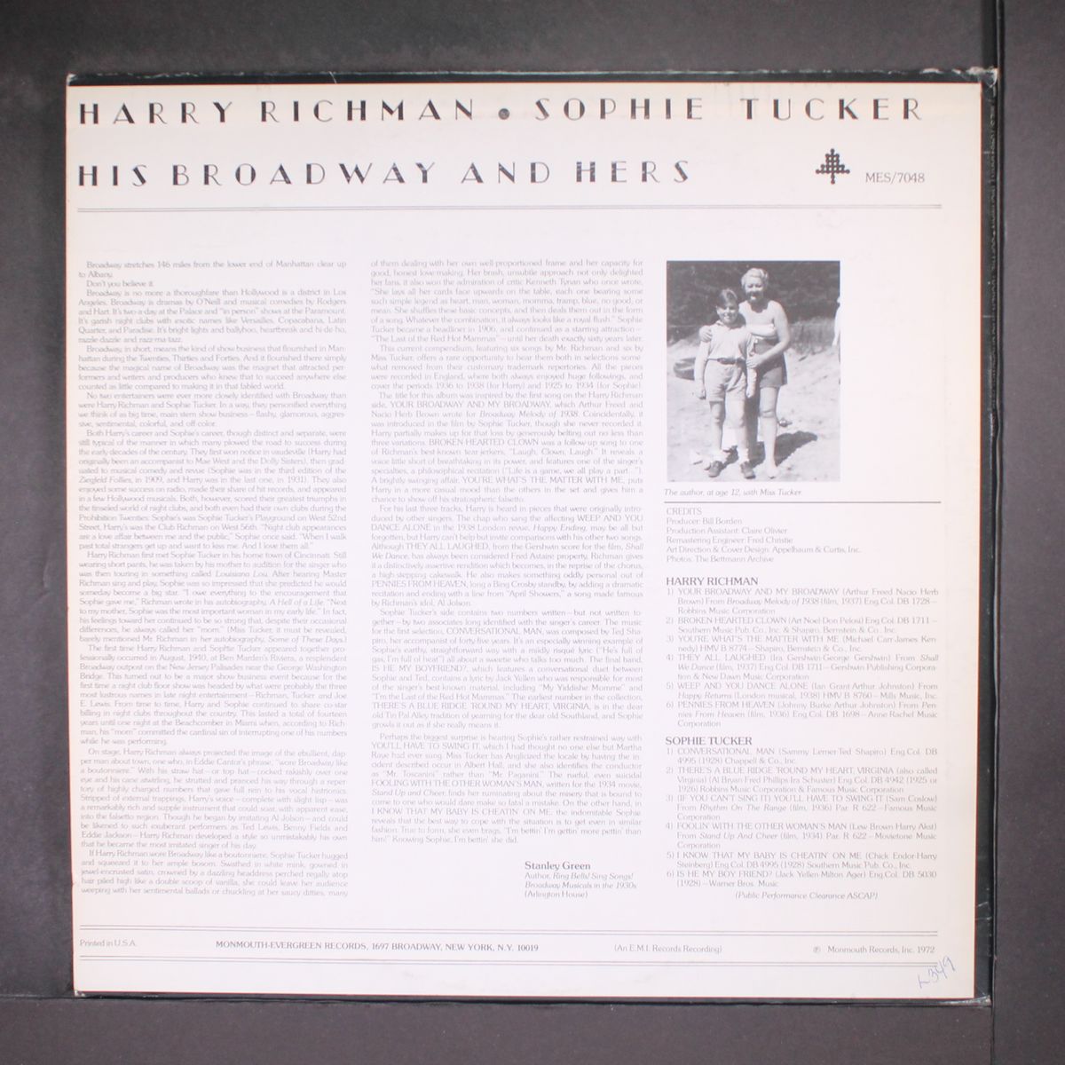 his broadway & hers by HARRY RICHMAN / SOPHIE TUCKER