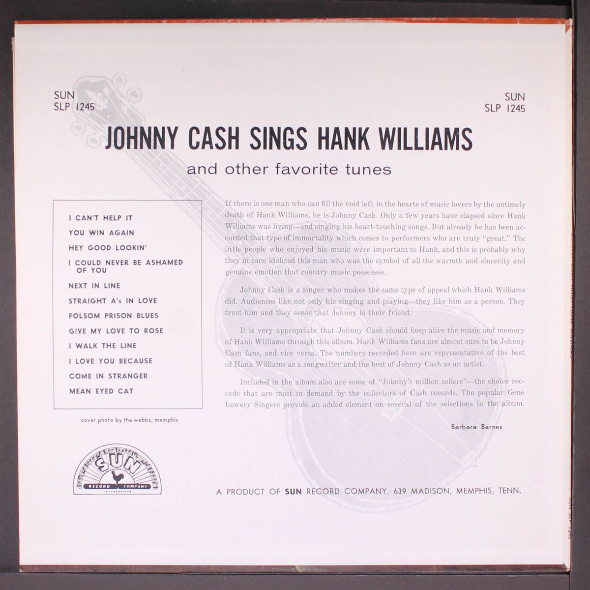sings hank williams by JOHNNY CASH