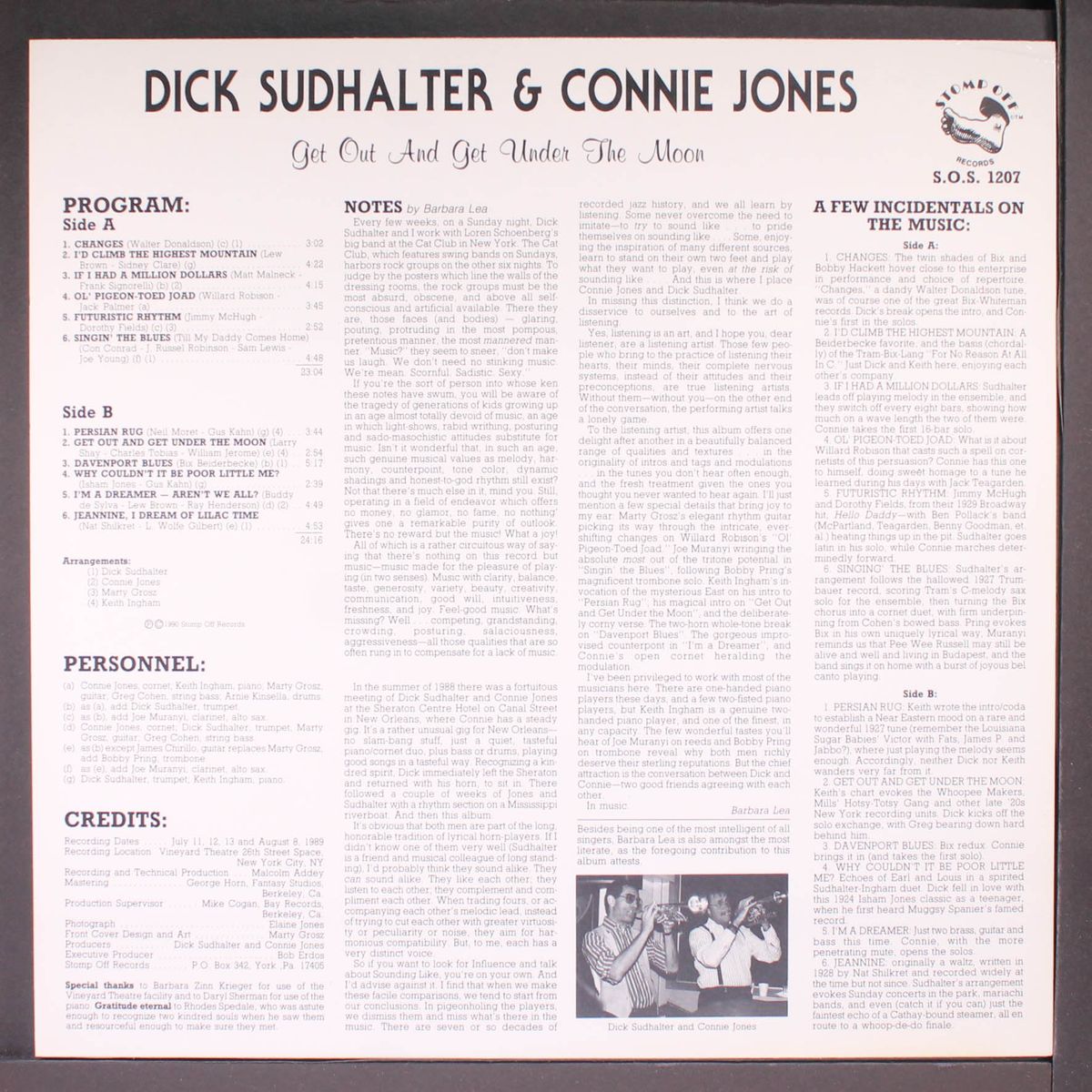 get out and get under the moon by DICK SUDHALTER & CONNIE JONES