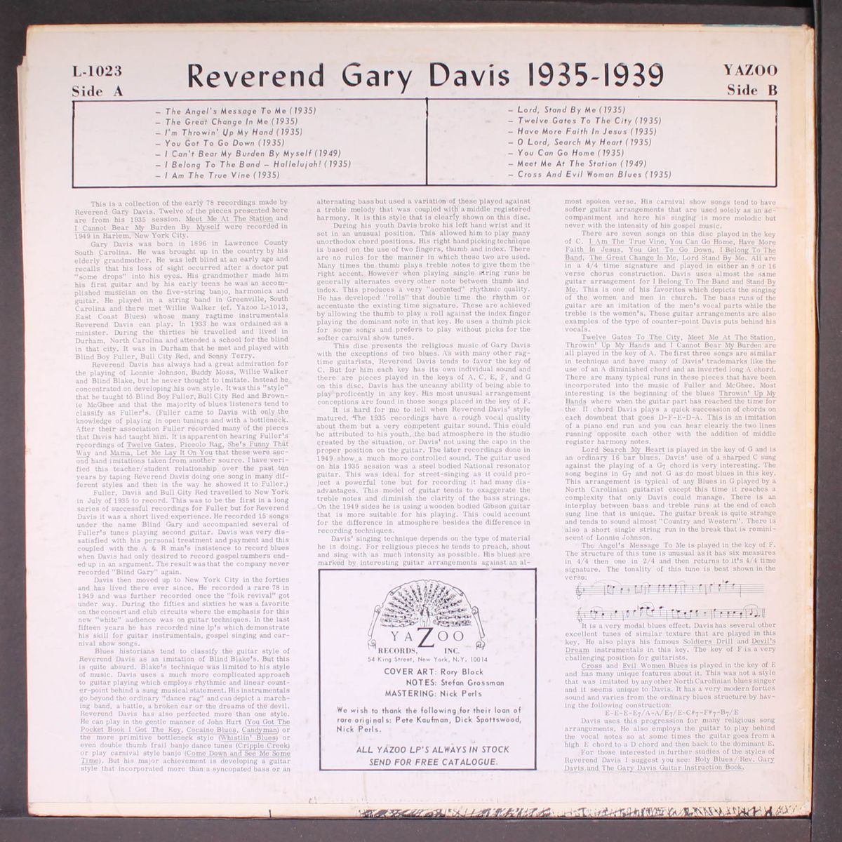 1935-1949 by REV. GARY DAVIS