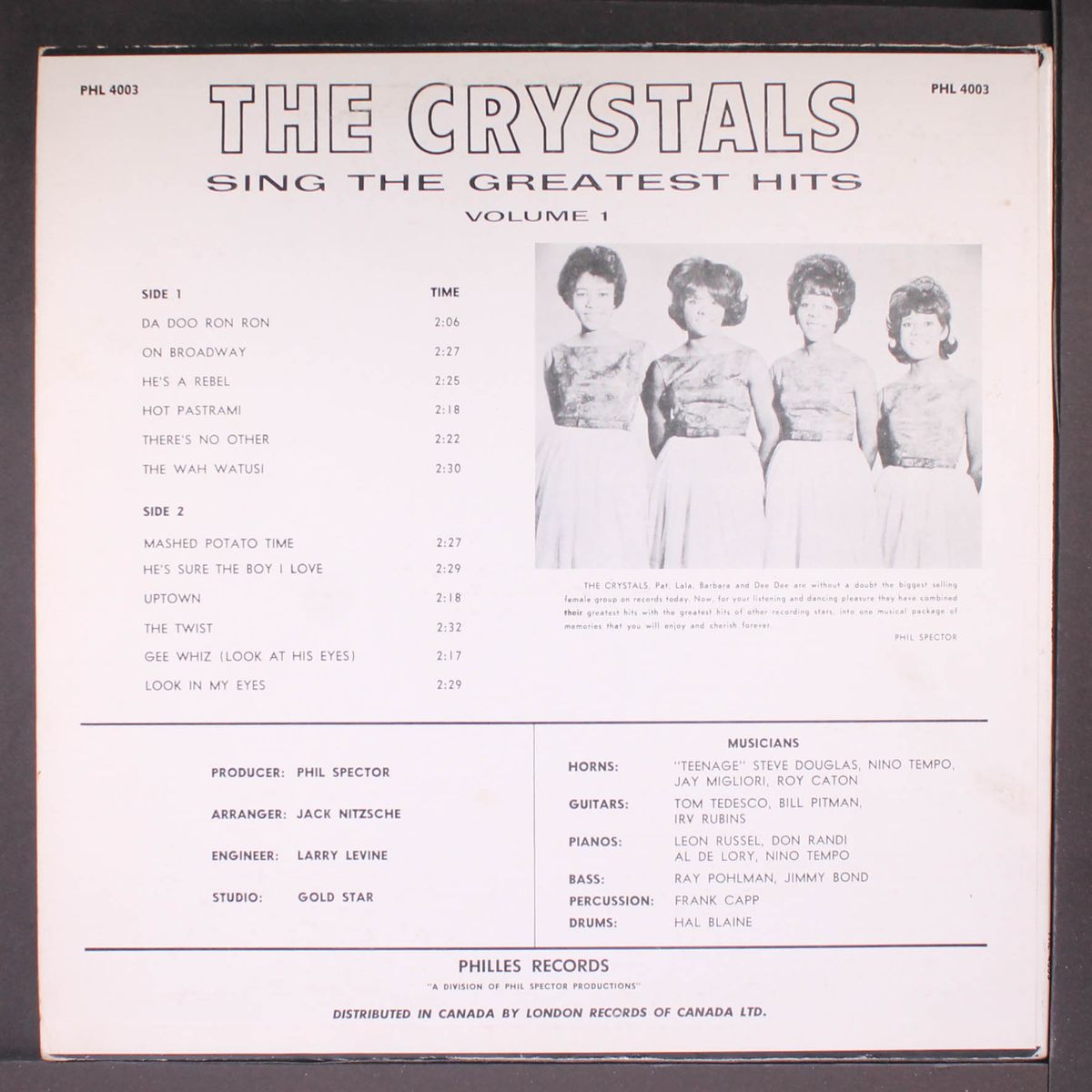 sing the greatest hits, vol. 1 by CRYSTALS