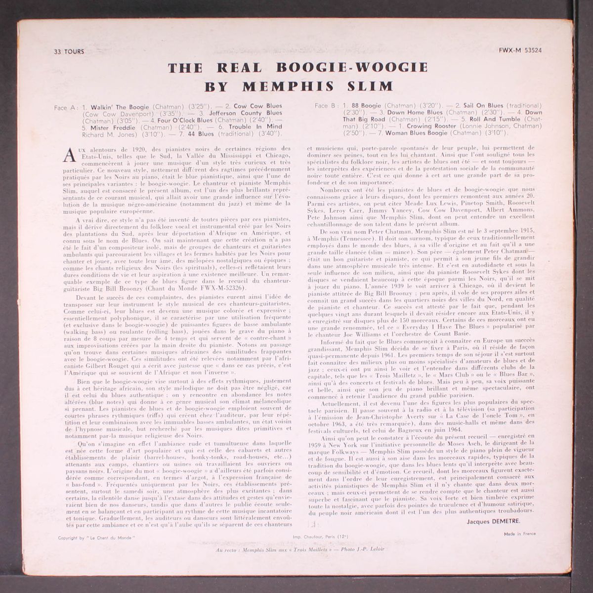 and the real boogie-woogie by MEMPHIS SLIM