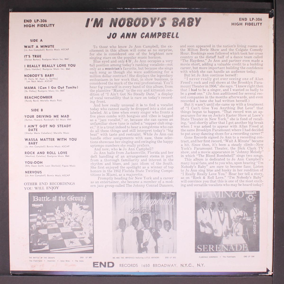 i'm nobody's baby by JO ANN CAMPBELL