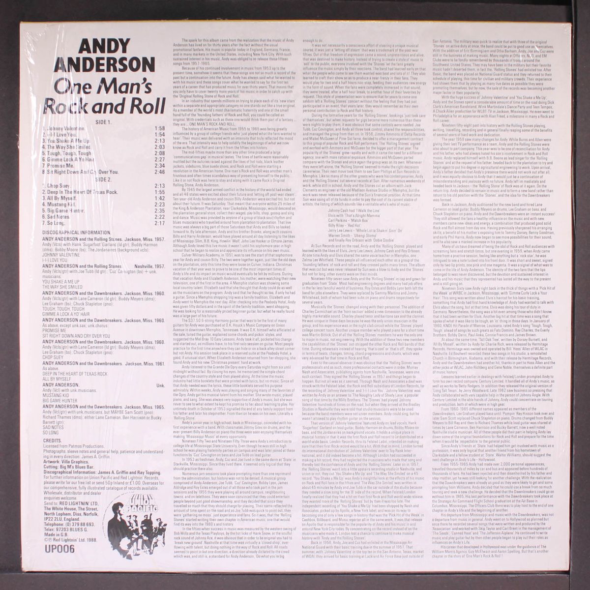 one man's rock and roll by ANDY ANDERSON