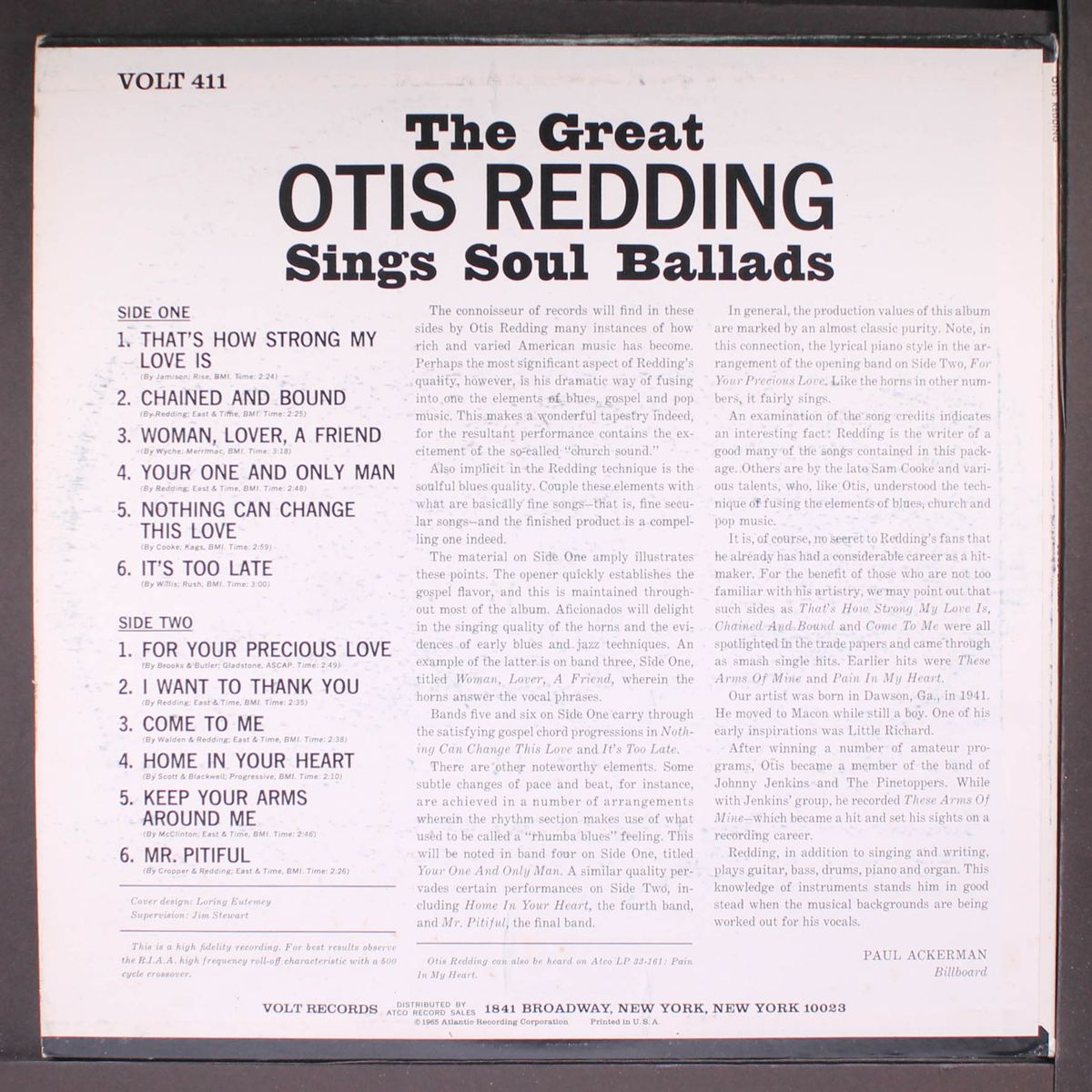 the great otis redding sings soul ballads by OTIS REDDING