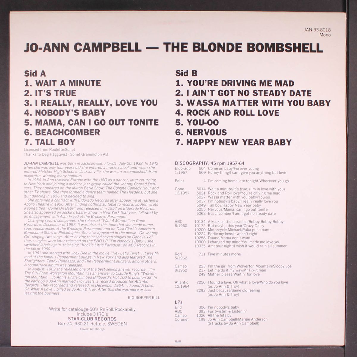 the blonde bombshell by JO ANN CAMPBELL