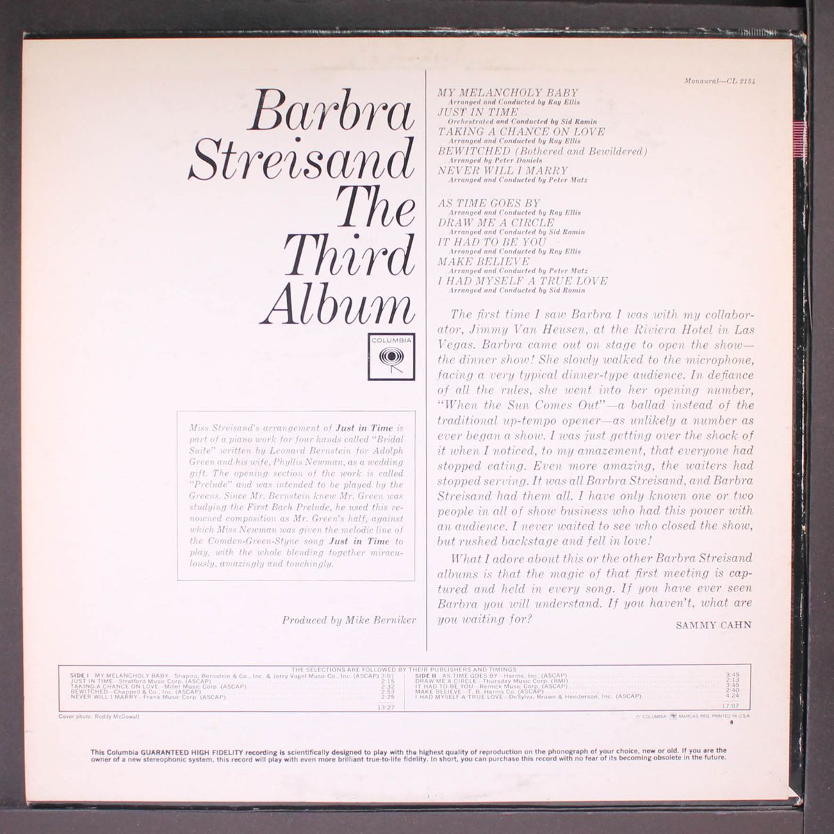 the third album by BARBRA STREISAND