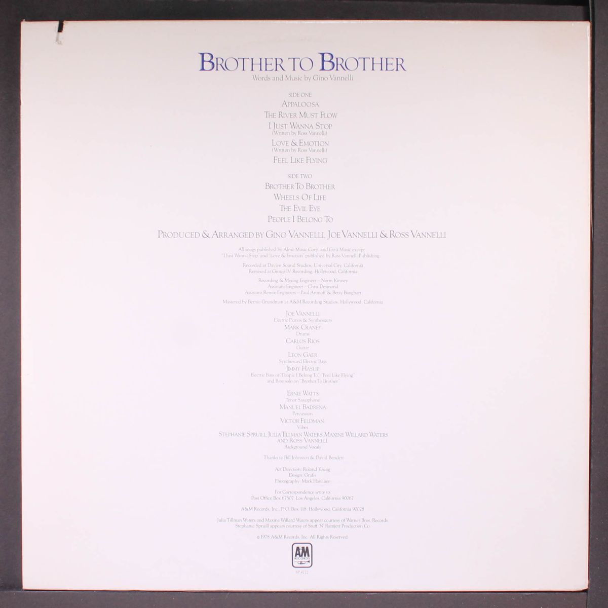 brother to brother by GINO VANNELLI