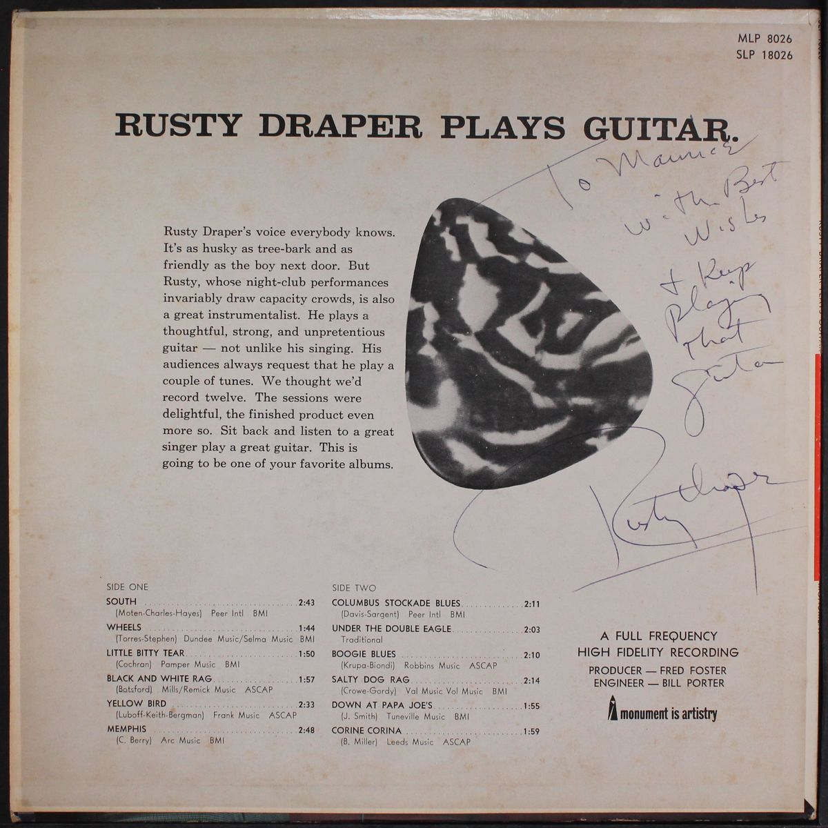 plays guitar by RUSTY DRAPER