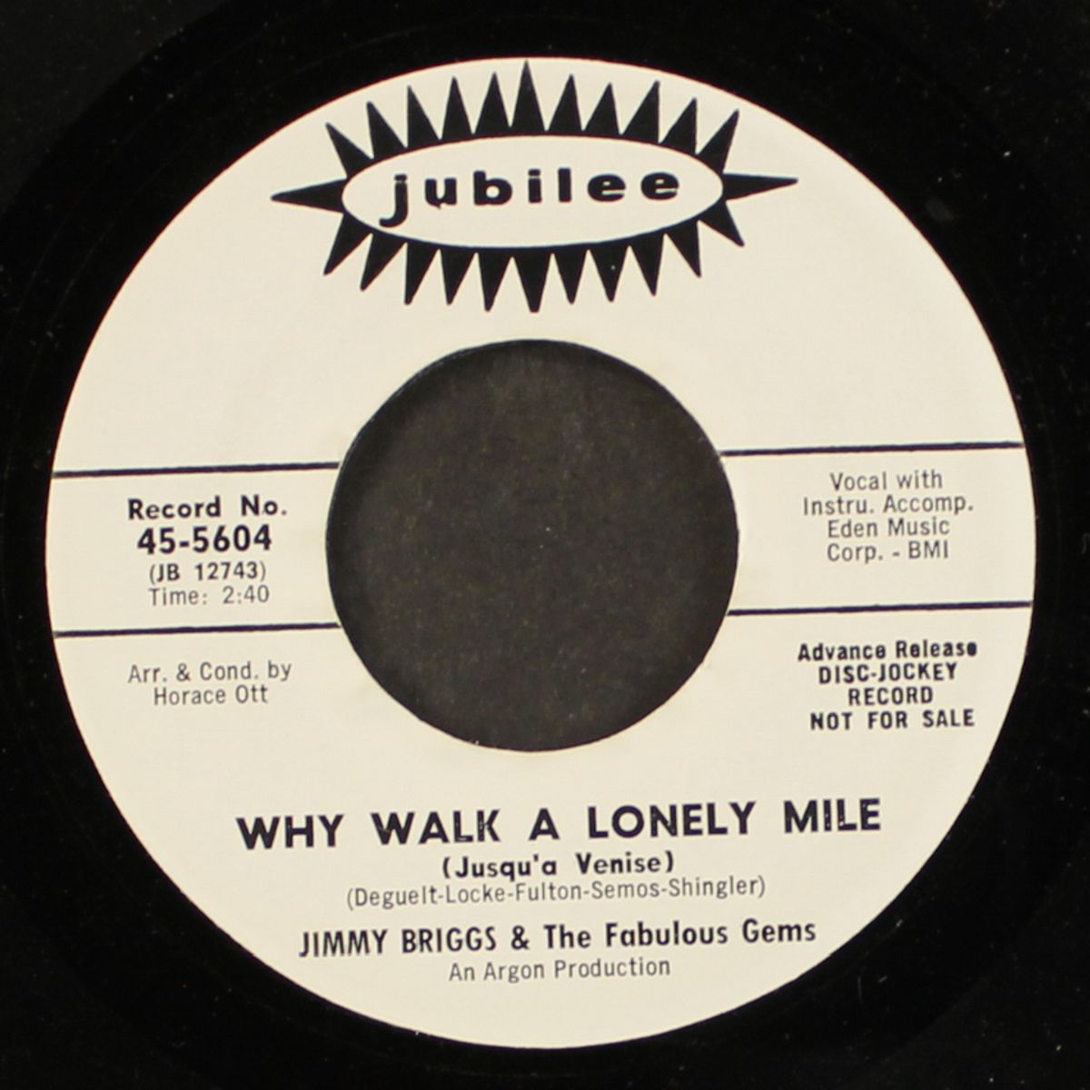 why walk a country mile by JIMMY BRIGGS & FABULOUS GEMS