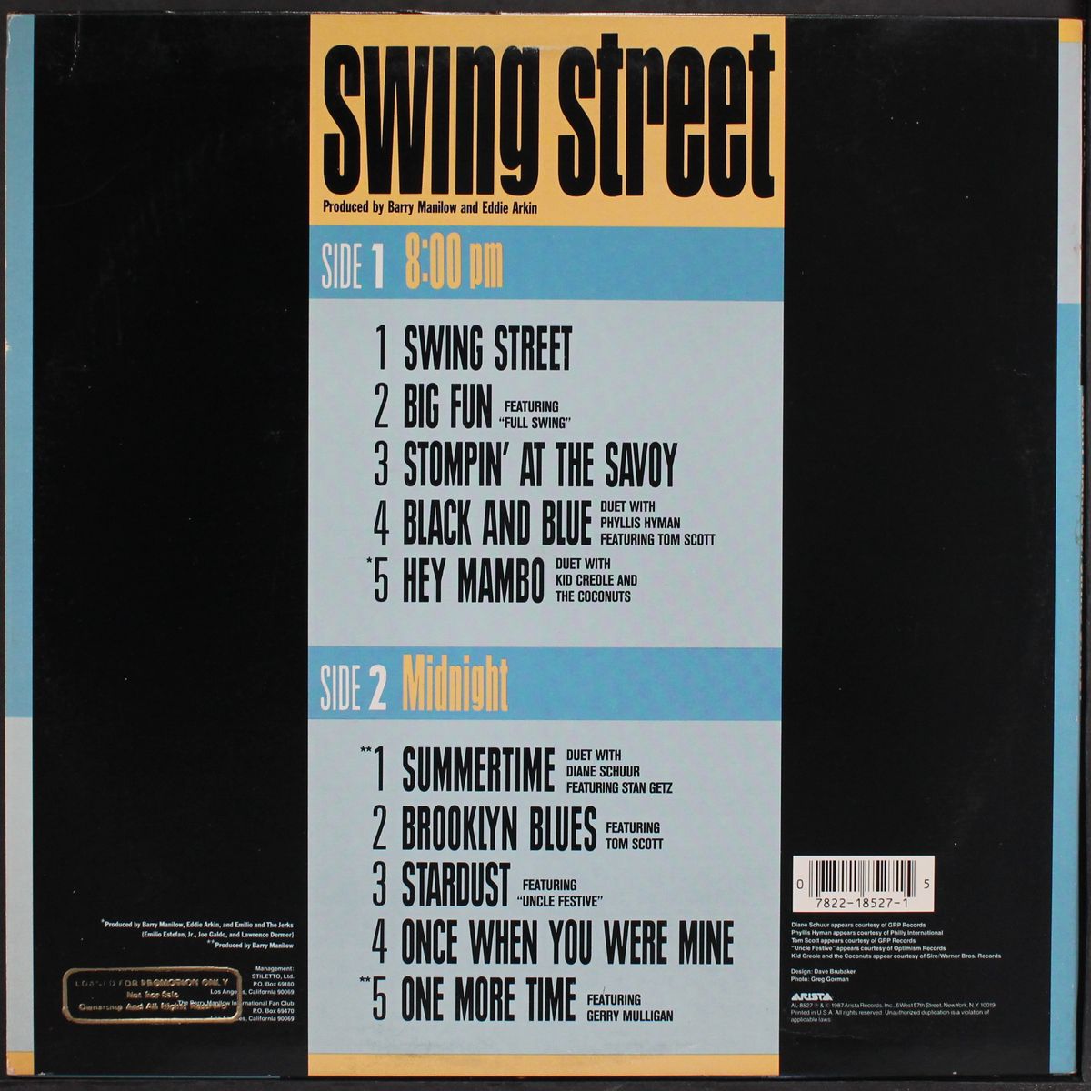 swing street by BARRY MANILOW, ETC.
