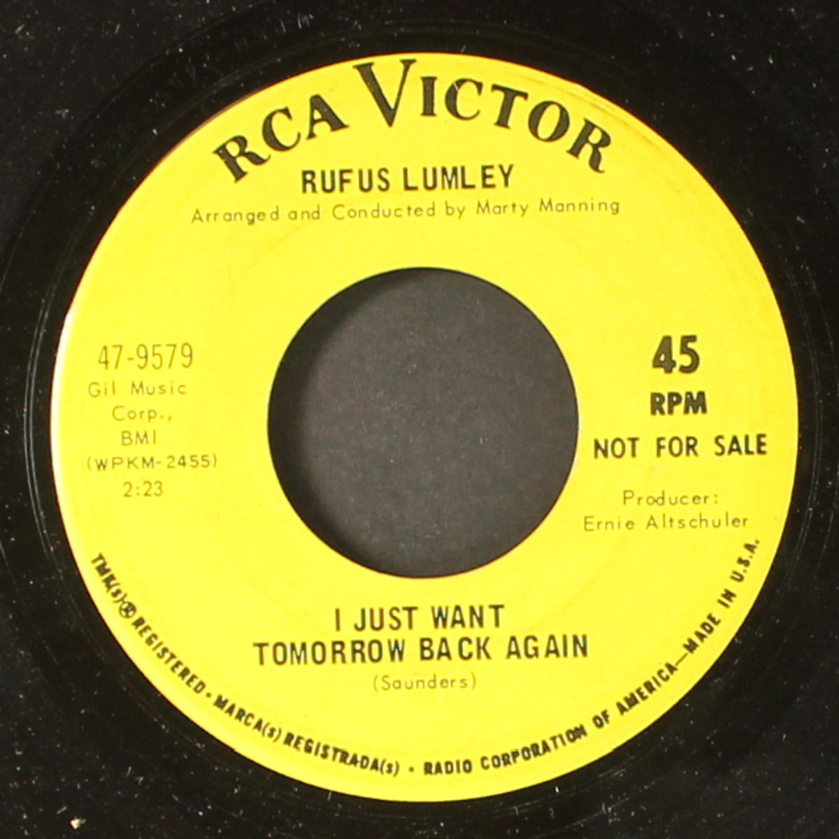 kiss the lips of a fool / i just want tomorrow back again by RUFUS LUMLEY