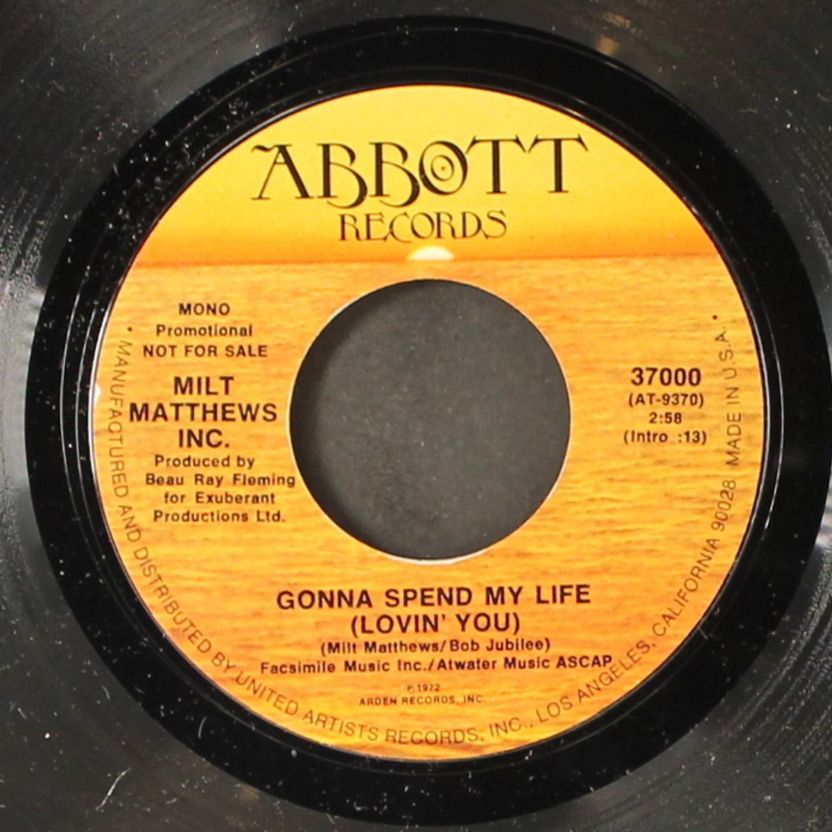 gonna spend my life / mono by MILT MATTHEWS INC.