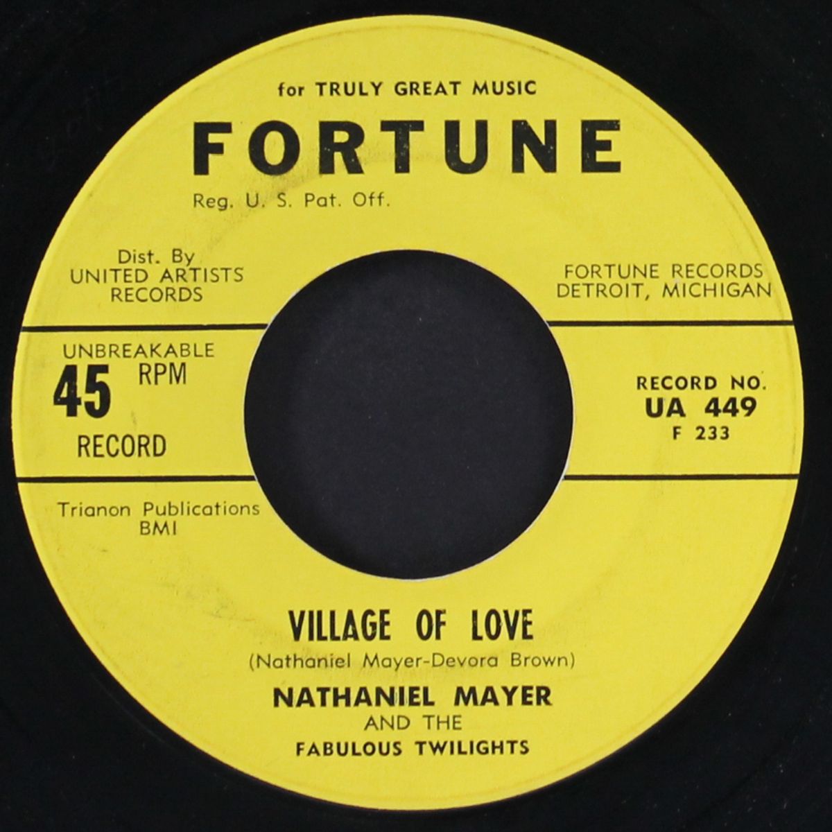 village of love / i want a woman by NATHANIEL MAYER & FABULOUS TWILIGHTS