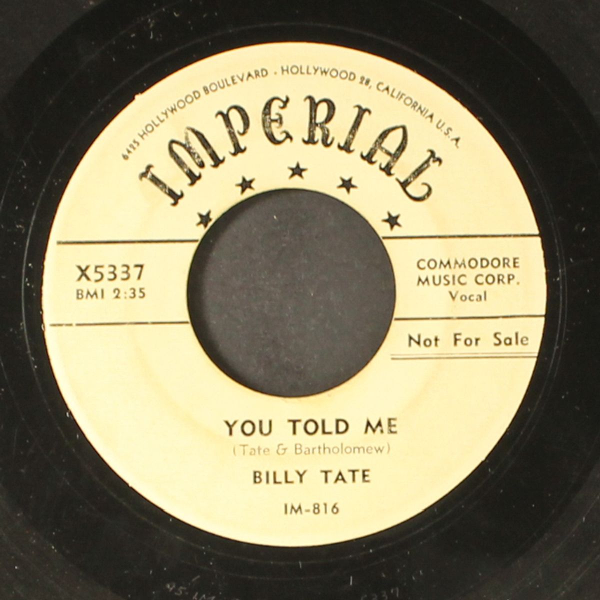 you told me by BILLY TATE