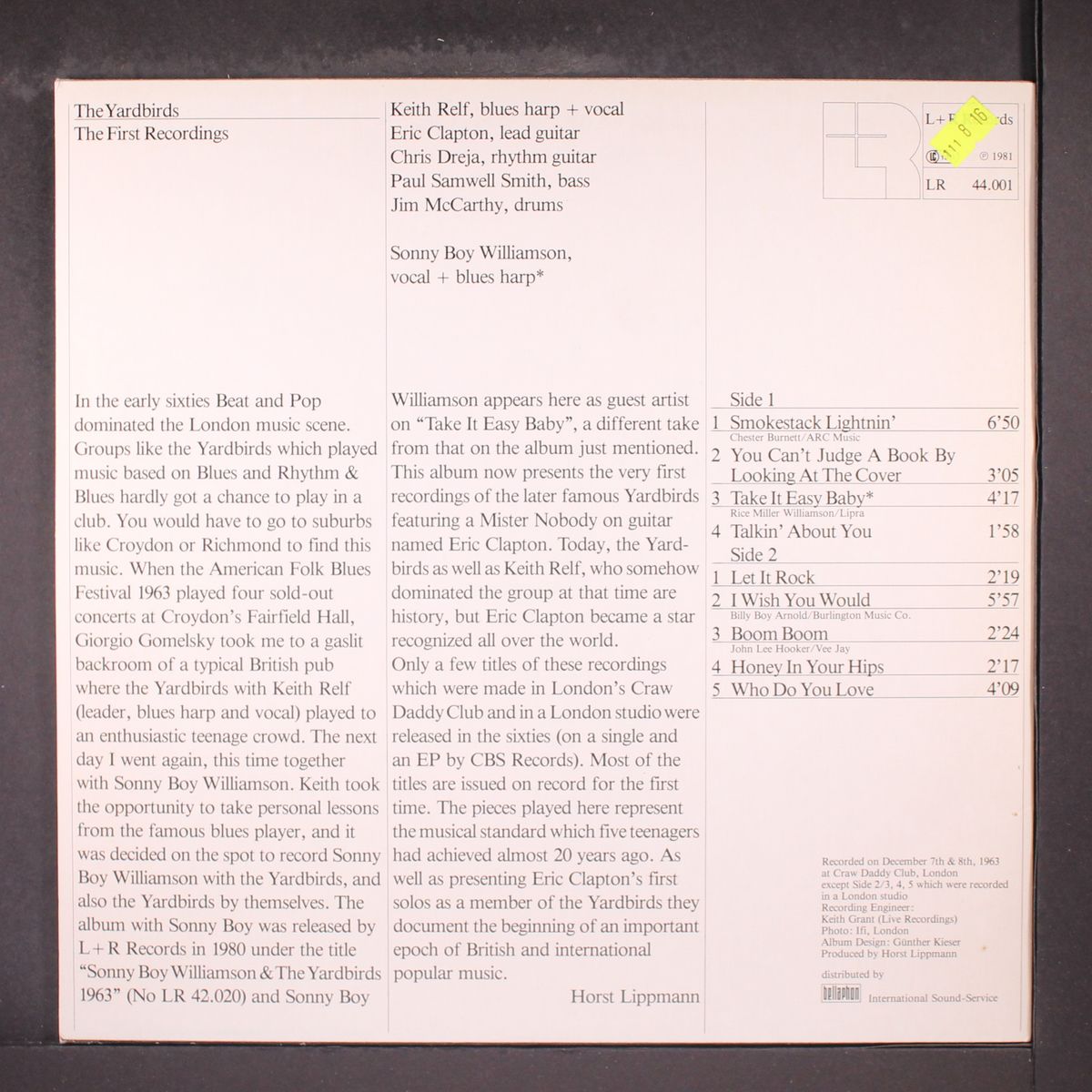 london 1963 - the first recordings! by YARDBIRDS
