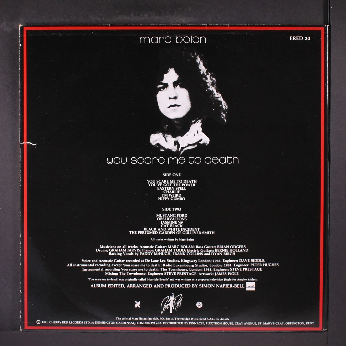 you scare me to death by MARC BOLAN