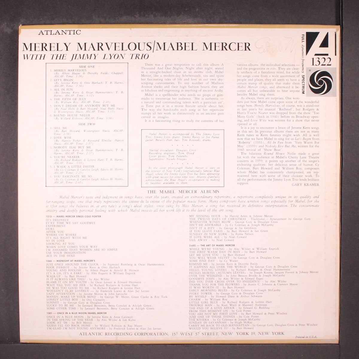 merely marvelous by MABEL MERCER