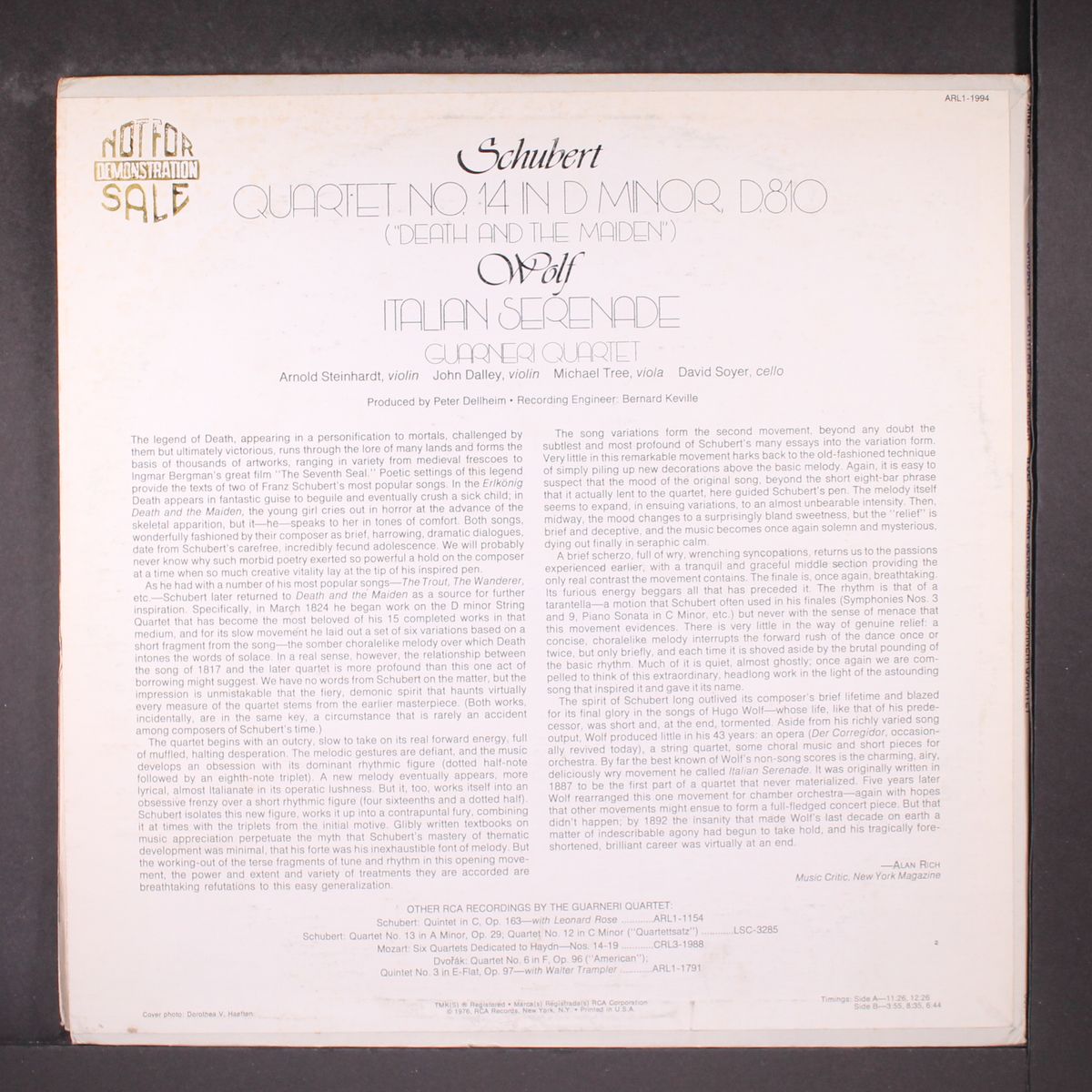 schubert: death and the maiden by GUARNERI QUARTET