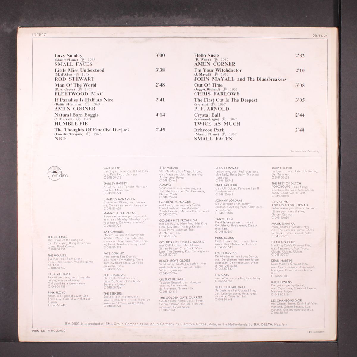 immediate presents the great hits of by VARIOUS