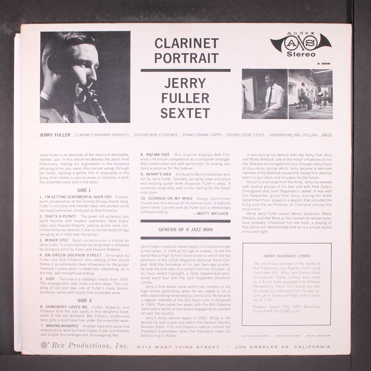 clarinet portrait by JERRY FULLER