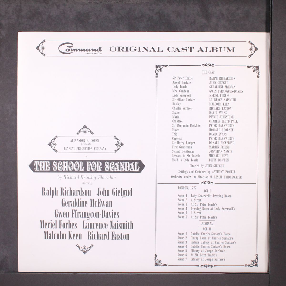 the school for scandal by ORIGINAL CAST