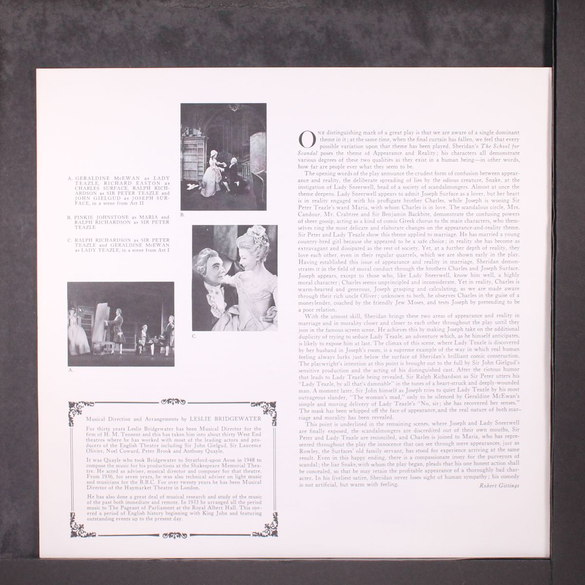 the school for scandal by ORIGINAL CAST