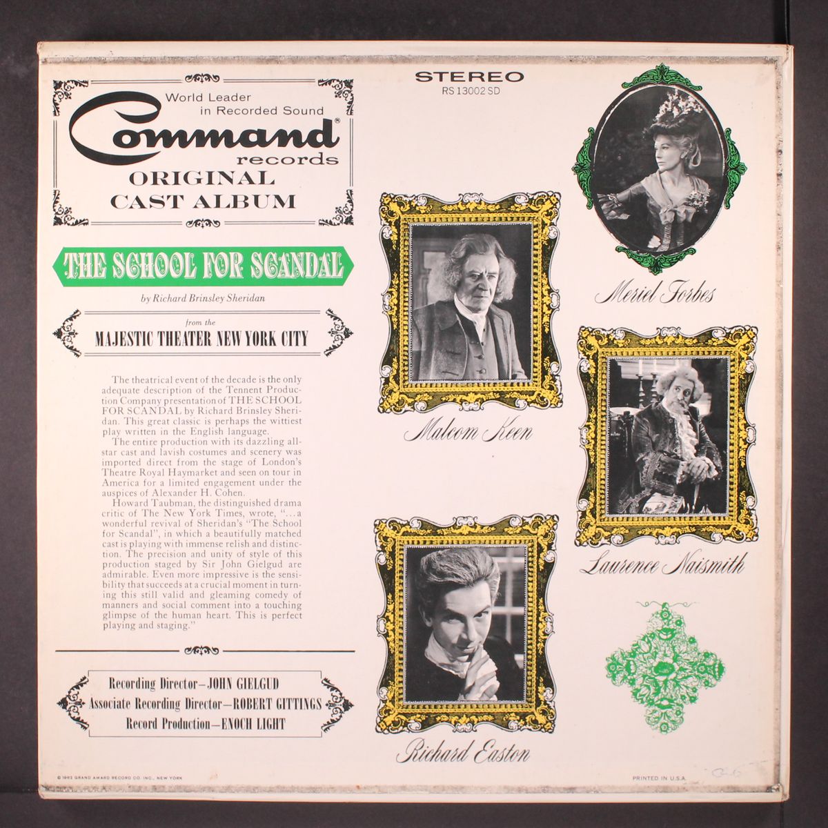 the school for scandal by ORIGINAL CAST