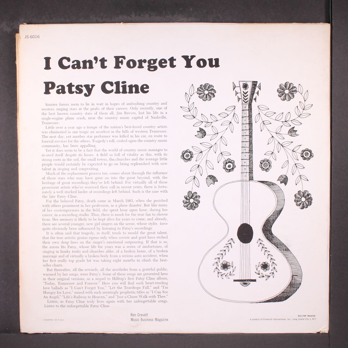 i can't forget you by PATSY CLINE