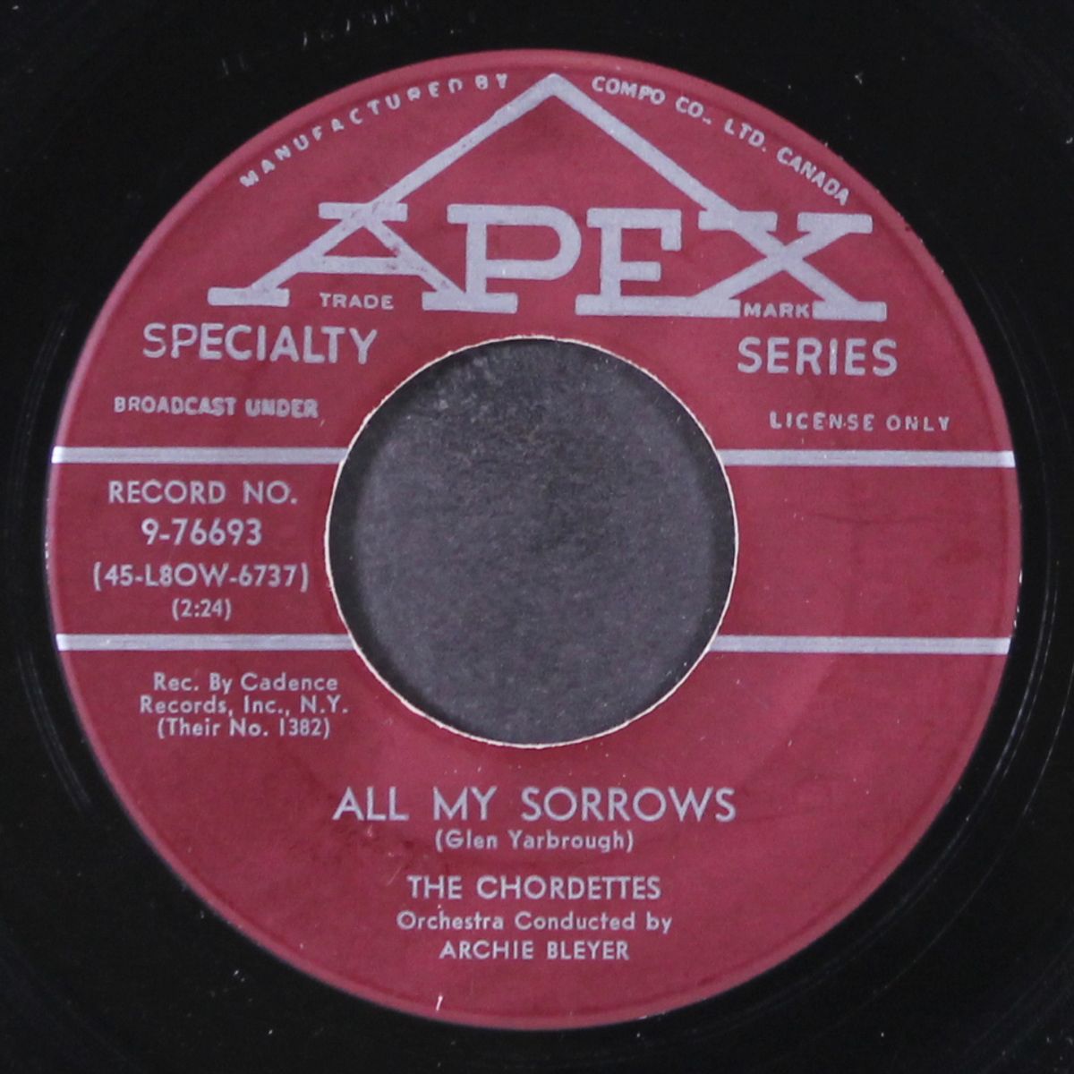 a broken vow / all my sorrows by CHORDETTES