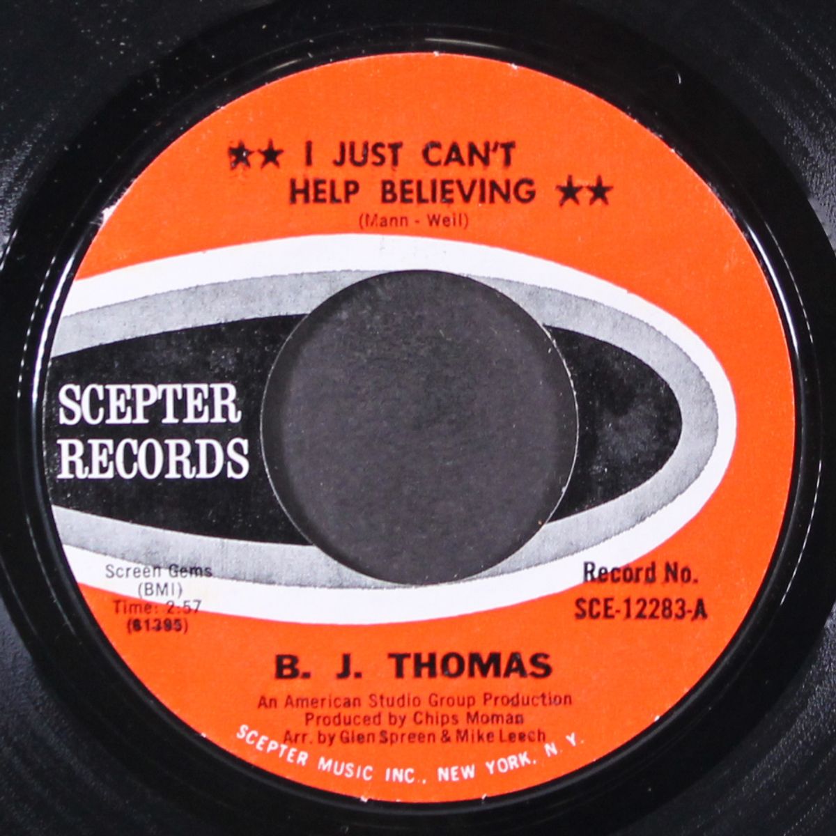 i just can't help believing / send my picture to scranton, pa. by B.J. THOMAS