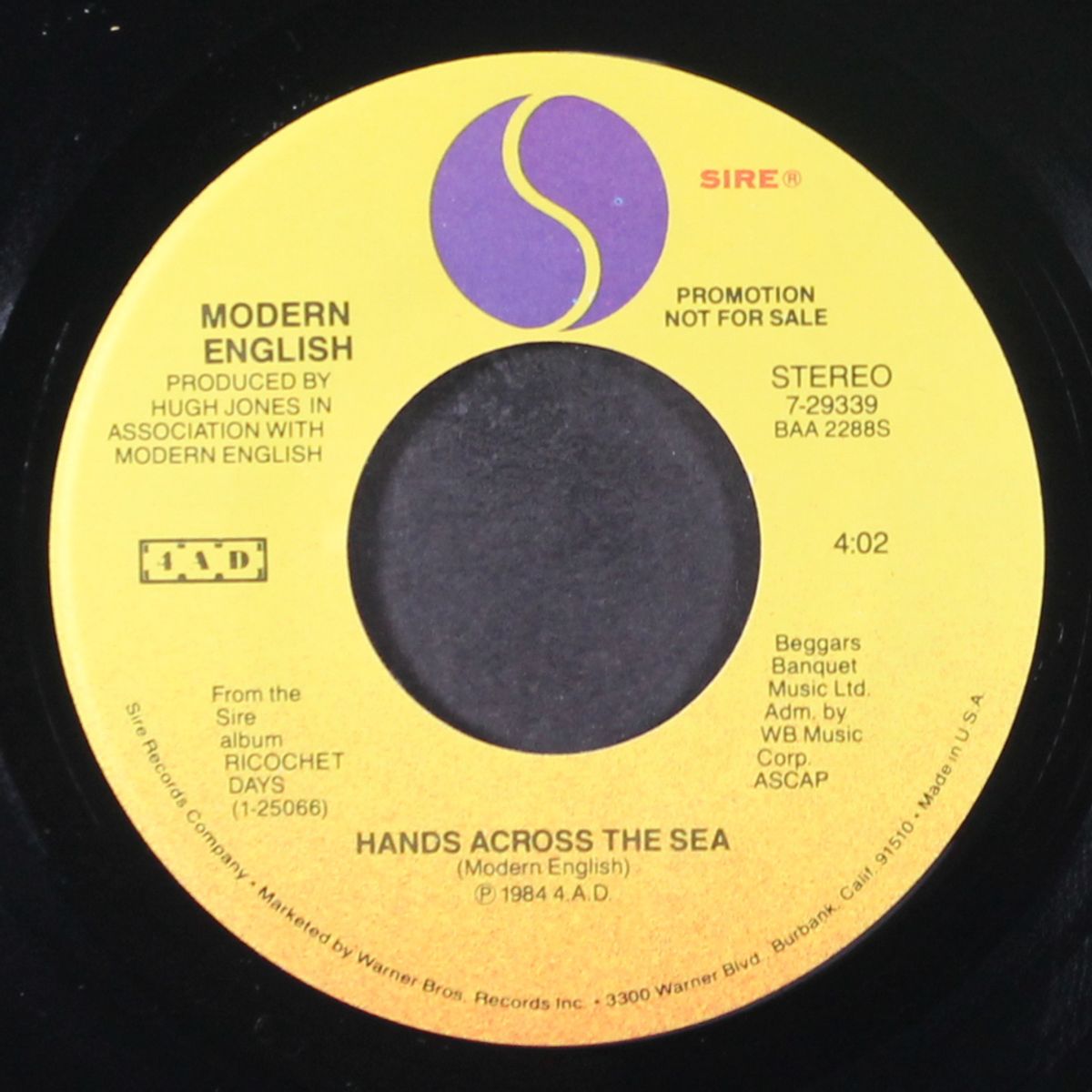 hands across the sea / same by MODERN ENGLISH