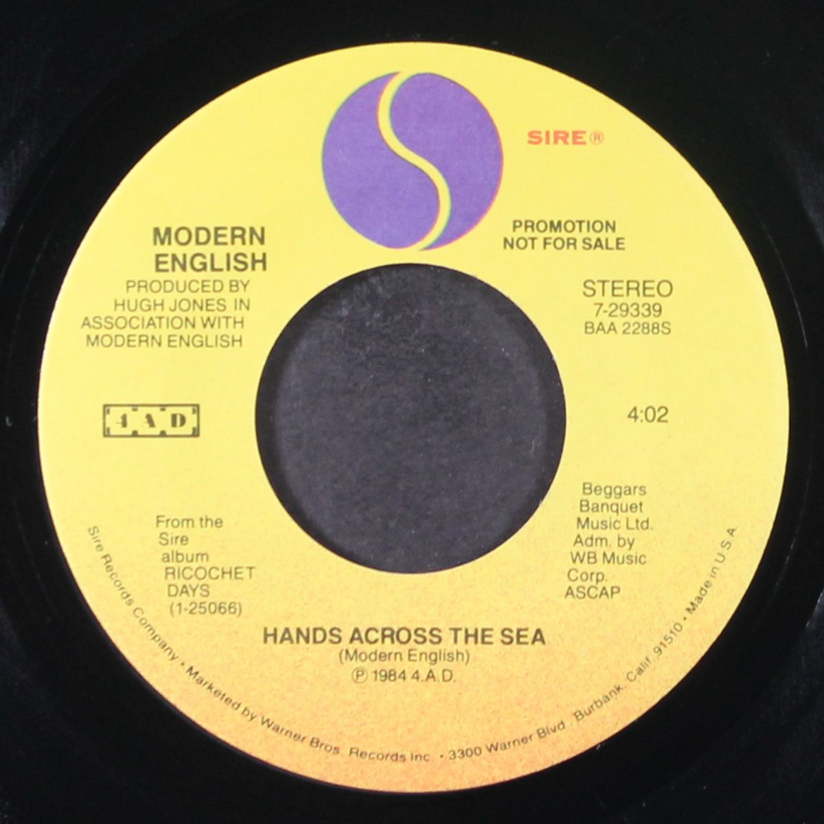 hands across the sea / same by MODERN ENGLISH