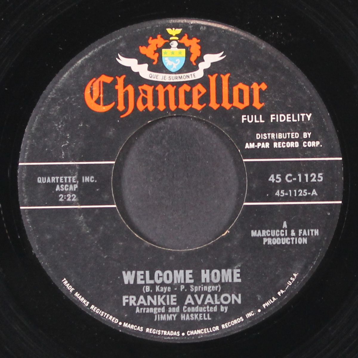welcome home by FRANKIE AVALON