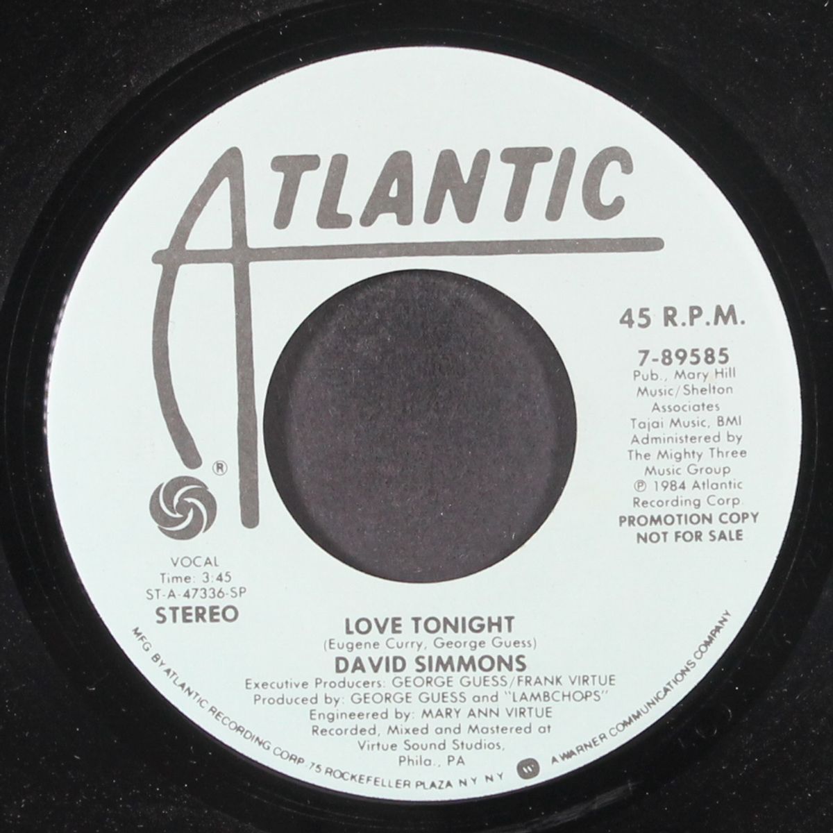 love tonight / same by DAVID SIMMONS