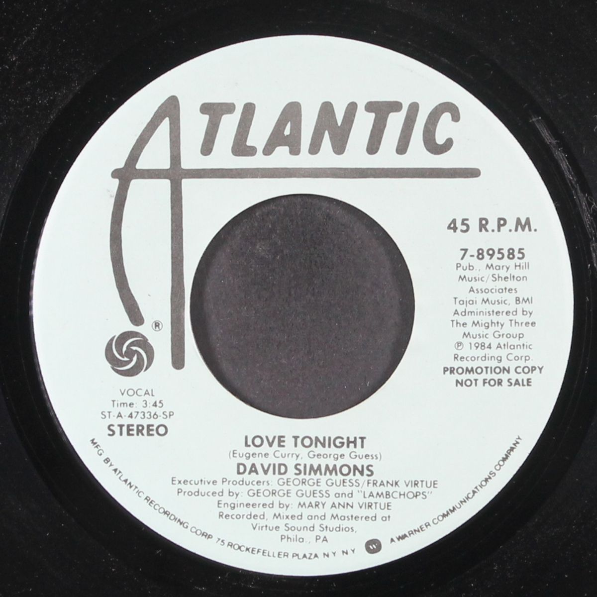 love tonight / same by DAVID SIMMONS