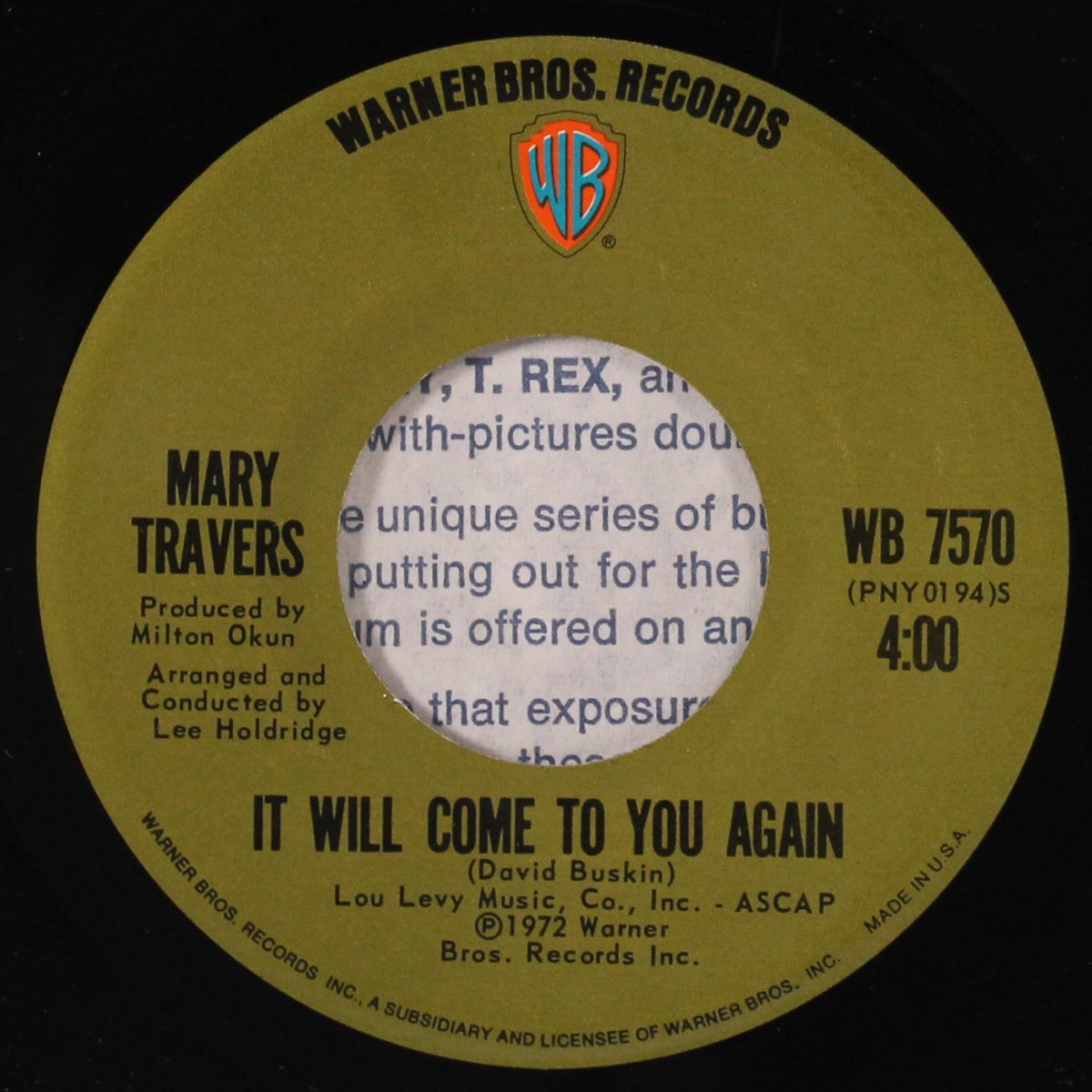 it will come to you again / the scarlet and the grey by MARY TRAVERS