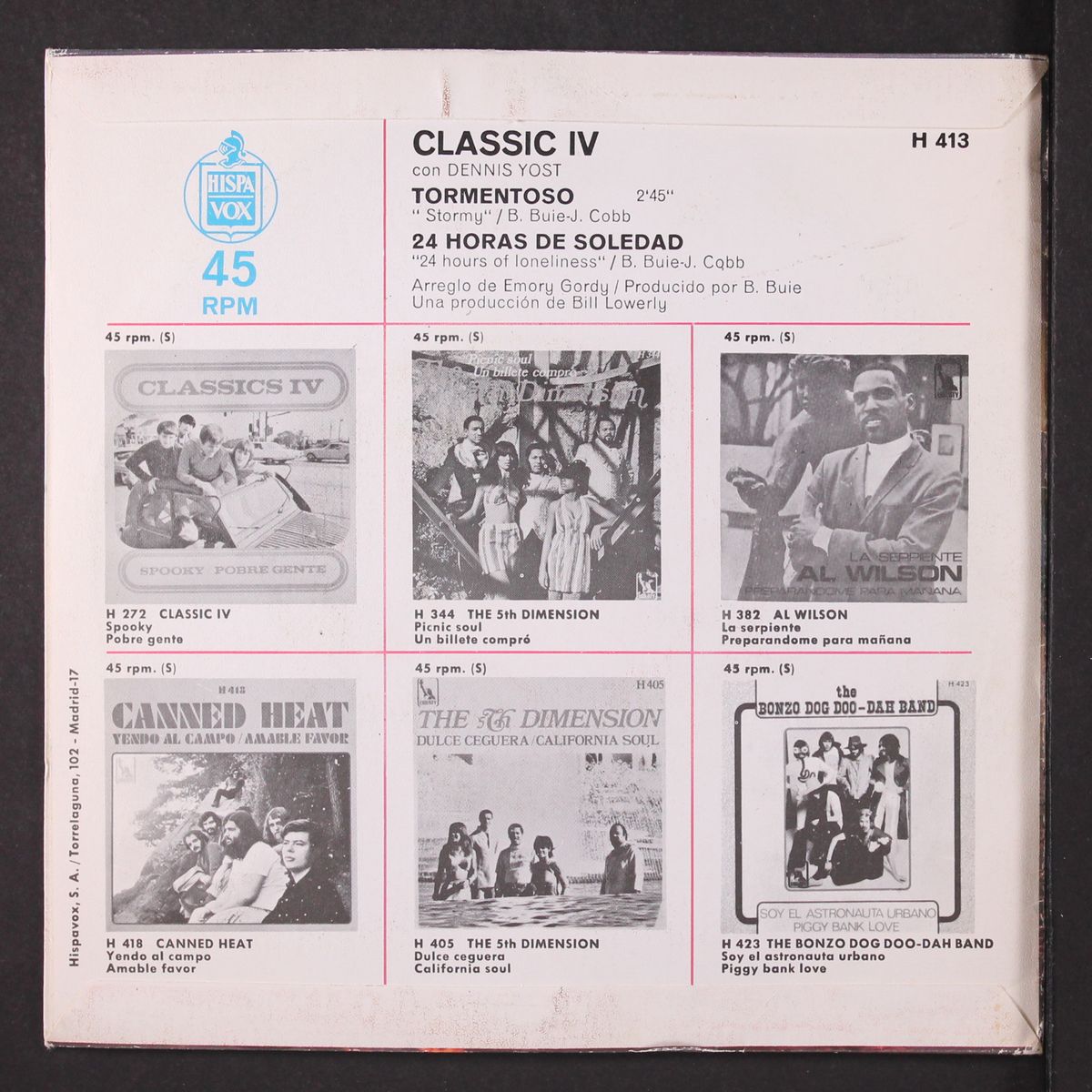 stormy / 24 hours of lonliness by CLASSICS IV