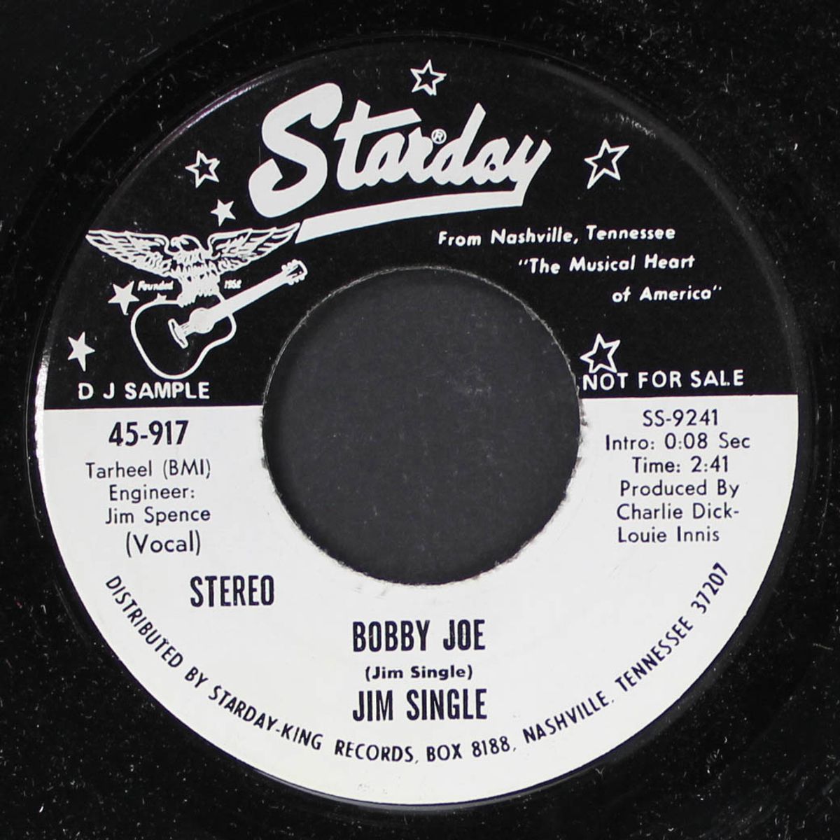 bobby joe / don't hurt me anymore by JIM SINGLE